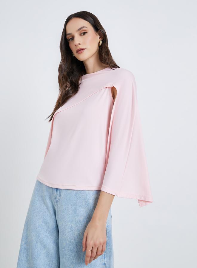 ستايلي بلوزة بتفاصيل محبوكة مع تفاصيل شال - Image 1